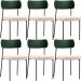 Kit 06 Cadeiras Para Sala De Jantar Melina L02 Facto Verde Musgo Suede Bege - Lyam Decor