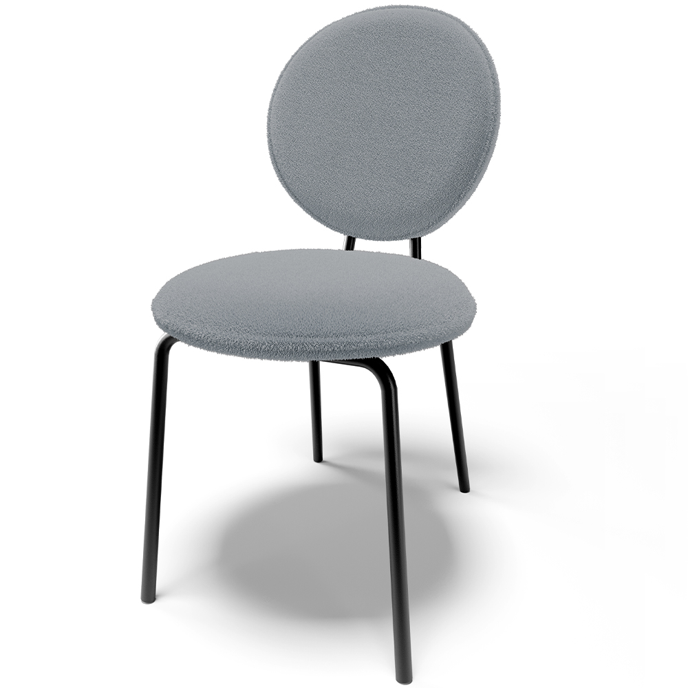 Kit 06 Cadeiras Para Sala de Jantar Cozinha Évora L02 Bouclê Cinza - Lyam