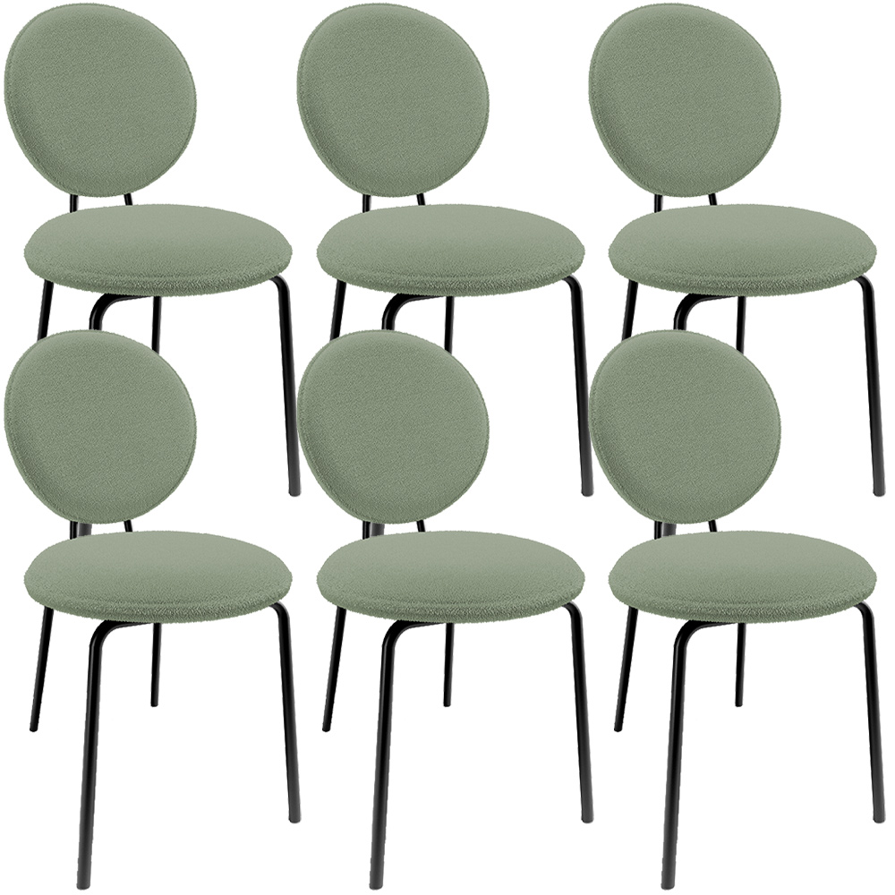 Kit 06 Cadeiras Para Sala de Jantar Cozinha Évora L02 Bouclê Oliva - Lyam