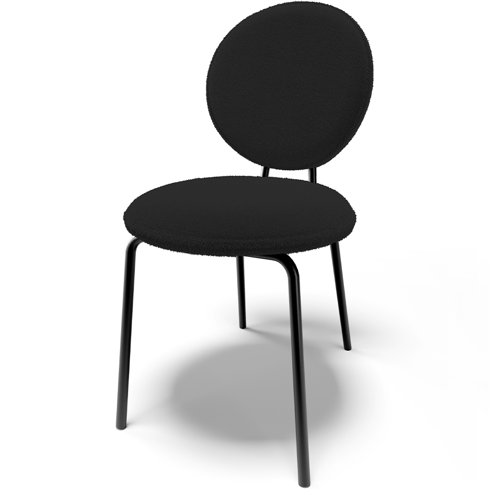 Kit 06 Cadeiras Para Sala de Jantar Cozinha Évora L02 Bouclê Preto - Lyam
