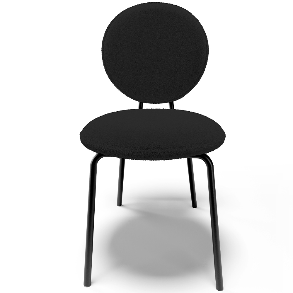 Kit 06 Cadeiras Para Sala de Jantar Cozinha Évora L02 Bouclê Preto - Lyam