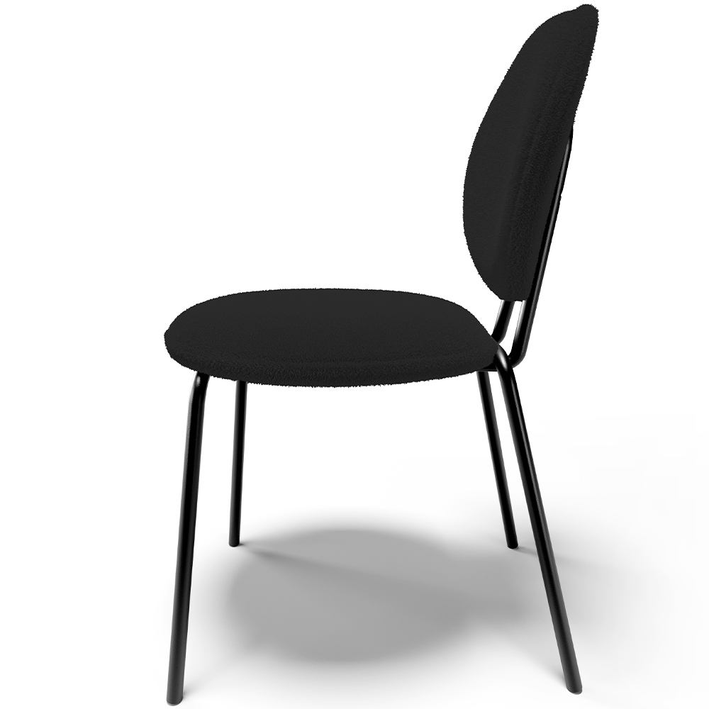 Kit 06 Cadeiras Para Sala de Jantar Cozinha Évora L02 Bouclê Preto - Lyam
