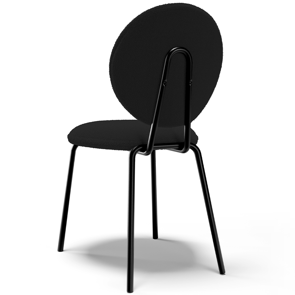 Kit 06 Cadeiras Para Sala de Jantar Cozinha Évora L02 Bouclê Preto - Lyam