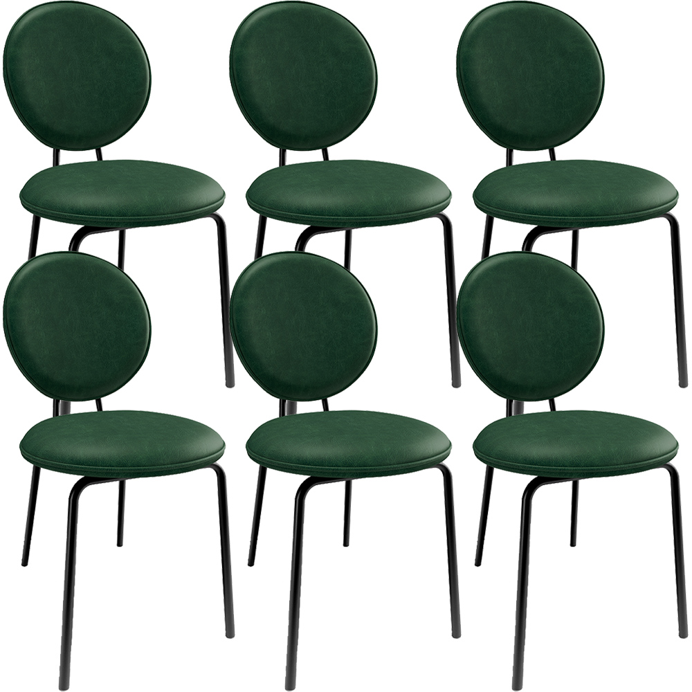 Kit 06 Cadeiras Para Sala de Jantar Cozinha Évora L02 Couríssimo Verde Musgo - Lyam