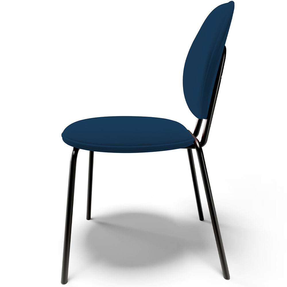 Kit 06 Cadeiras Para Sala de Jantar Cozinha Évora L02 Suede Azul Marinho - Lyam