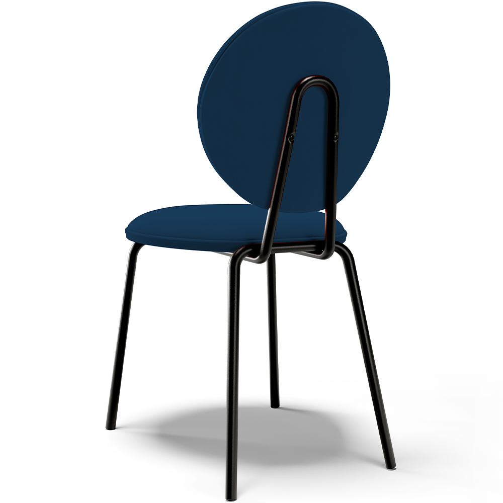Kit 06 Cadeiras Para Sala de Jantar Cozinha Évora L02 Suede Azul Marinho - Lyam