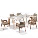 Kit 06 Cadeiras Para Sala de Jantar Estar Living Giorgia L02 Bouclê Bege - Lyam Decor