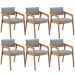 Kit 06 Cadeiras Para Sala de Jantar Estar Living Giorgia L02 Bouclê Cinza - Lyam Decor