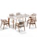 Kit 06 Cadeiras Para Sala de Jantar Estar Living Giorgia L02 Bouclê Creme - Lyam Decor