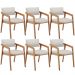 Kit 06 Cadeiras Para Sala de Jantar Estar Living Giorgia L02 Bouclê Cru - Lyam Decor