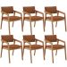 Kit 06 Cadeiras Para Sala de Jantar Estar Living Giorgia L02 Bouclê Terracota - Lyam Decor