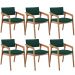 Kit 06 Cadeiras Para Sala de Jantar Estar Living Giorgia L02 Bouclê Verde - Lyam Decor