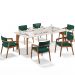 Kit 06 Cadeiras Para Sala de Jantar Estar Living Giorgia L02 Bouclê Verde - Lyam Decor