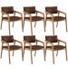 Kit 06 Cadeiras Para Sala de Jantar Estar Living Giorgia L02 Couríssimo Marrom - Lyam Decor