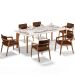 Kit 06 Cadeiras Para Sala de Jantar Estar Living Giorgia L02 Couríssimo Marrom - Lyam Decor