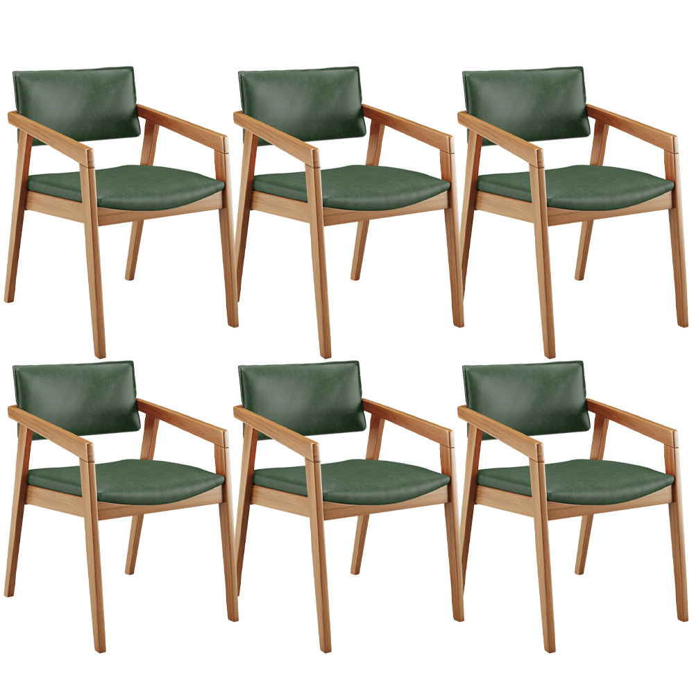 Kit 06 Cadeiras Para Sala de Jantar Estar Living Giorgia L02 Couríssimo Verde Musgo - Lyam Decor