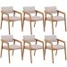 Kit 06 Cadeiras Para Sala de Jantar Estar Living Giorgia L02 Linho Bege - Lyam Decor