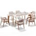 Kit 06 Cadeiras Para Sala de Jantar Estar Living Giorgia L02 Linho Bege - Lyam Decor