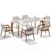 Kit 06 Cadeiras Para Sala de Jantar Estar Living Giorgia L02 Linho Cinza - Lyam Decor