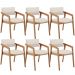 Kit 06 Cadeiras Para Sala de Jantar Estar Living Giorgia L02 Linho Cru - Lyam Decor