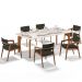 Kit 06 Cadeiras Para Sala de Jantar Estar Living Giorgia L02 Linho Verde Musgo - Lyam Decor