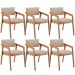 Kit 06 Cadeiras Para Sala de Jantar Estar Living Giorgia L02 Suede Bege - Lyam Decor