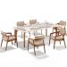 Kit 06 Cadeiras Para Sala de Jantar Estar Living Giorgia L02 Suede Bege - Lyam Decor