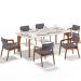Kit 06 Cadeiras Para Sala de Jantar Estar Living Giorgia L02 Suede Cinza - Lyam Decor