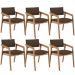 Kit 06 Cadeiras Para Sala de Jantar Estar Living Giorgia L02 Suede Marrom - Lyam Decor