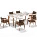 Kit 06 Cadeiras Para Sala de Jantar Estar Living Giorgia L02 Suede Marrom - Lyam Decor