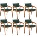 Kit 06 Cadeiras Para Sala de Jantar Estar Living Giorgia L02 Suede Verde Musgo - Lyam Decor
