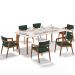 Kit 06 Cadeiras Para Sala de Jantar Estar Living Giorgia L02 Suede Verde Musgo - Lyam Decor