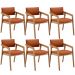 Kit 06 Cadeiras Para Sala de Jantar Estar Living Giorgia L02 Tecido Terracota - Lyam Decor