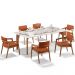 Kit 06 Cadeiras Para Sala de Jantar Estar Living Giorgia L02 Tecido Terracota - Lyam Decor