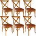 Kit 06 Cadeiras Para Sala de Jantar e Estar Living Estofada Ávila L02 Couríssimo Camel - Lyam