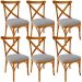 Kit 06 Cadeiras Para Sala de Jantar e Estar Living Estofada Ávila L02 Suede Cinza - Lyam