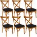 Kit 06 Cadeiras Para Sala de Jantar e Estar Living Estofada Ávila L02 Suede Preto - Lyam