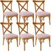 Kit 06 Cadeiras Para Sala de Jantar e Estar Living Estofada Ávila L02 Suede Rosê - Lyam