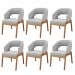 Kit 06 Cadeiras de Jantar e Estar Living Estofada Lince L02 Bouclê Cinza - Lyam Decor
