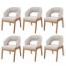 Kit 06 Cadeiras de Jantar e Estar Living Estofada Lince L02 Bouclê Cru - Lyam Decor