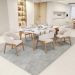 Kit 06 Cadeiras de Jantar e Estar Living Estofada Lince L02 Bouclê Cru - Lyam Decor