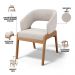 Kit 06 Cadeiras de Jantar e Estar Living Estofada Lince L02 Bouclê Cru - Lyam Decor