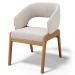 Kit 06 Cadeiras de Jantar e Estar Living Estofada Lince L02 Bouclê Cru - Lyam Decor