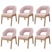 Kit 06 Cadeiras de Jantar e Estar Living Estofada Lince L02 Bouclê Rosê - Lyam Decor