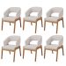 Kit 06 Cadeiras de Jantar e Estar Living Estofada Lince L02 Linho Bege - Lyam Decor