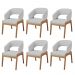 Kit 06 Cadeiras de Jantar e Estar Living Estofada Lince L02 Linho Cinza - Lyam Decor