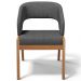 Kit 06 Cadeiras de Jantar e Estar Living Estofada Lince L02 Linho Cinza Escuro - Lyam Decor