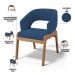 Kit 06 Cadeiras de Jantar e Estar Living Estofada Lince L02 Suede Azul Marinho - Lyam Decor