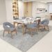 Kit 06 Cadeiras de Jantar e Estar Living Estofada Lince L02 Suede Cinza - Lyam Decor