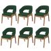 Kit 06 Cadeiras de Jantar e Estar Living Estofada Lince L02 Suede Verde Musgo - Lyam Decor